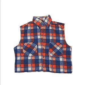 Vintage Plaid Americana Flannel Crop Shirt